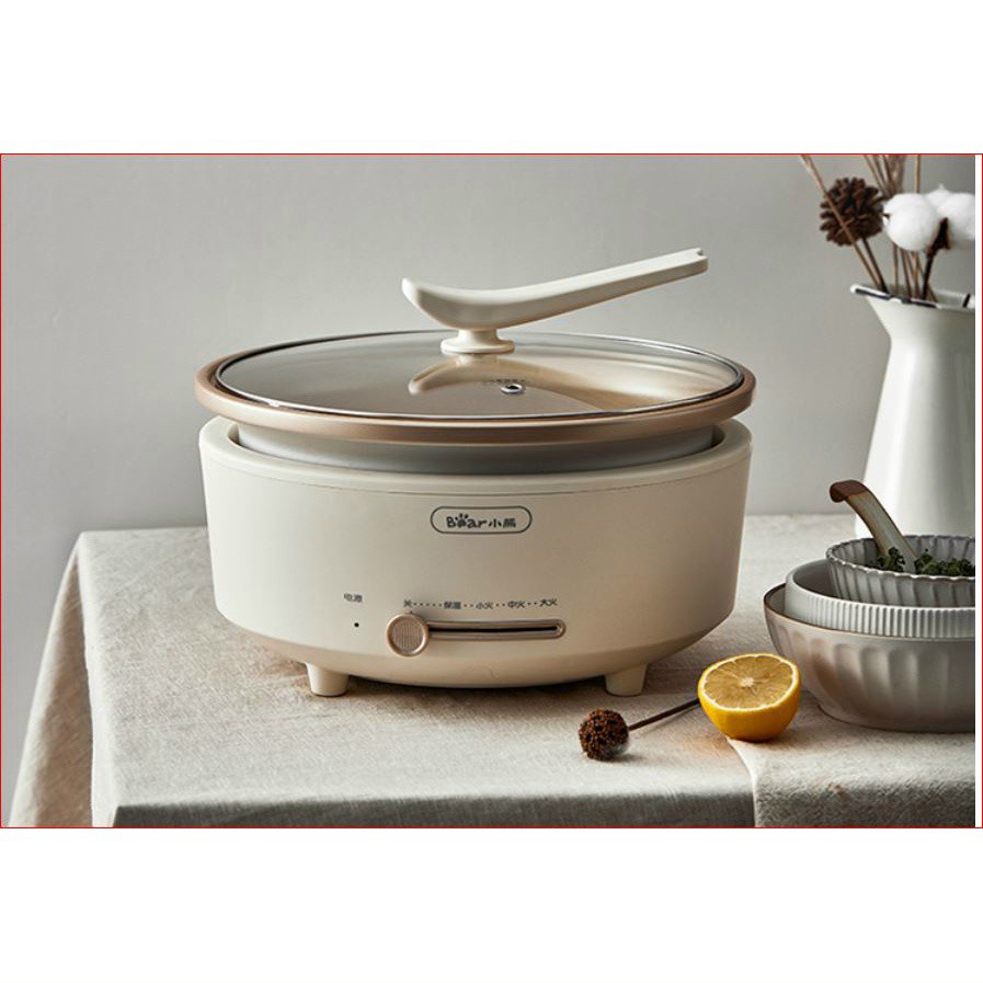 Nồi Lẩu Điện 2 Ngăn BEAR B06R6 6L Màu Be - BẢO HÀNH 12 THÁNG