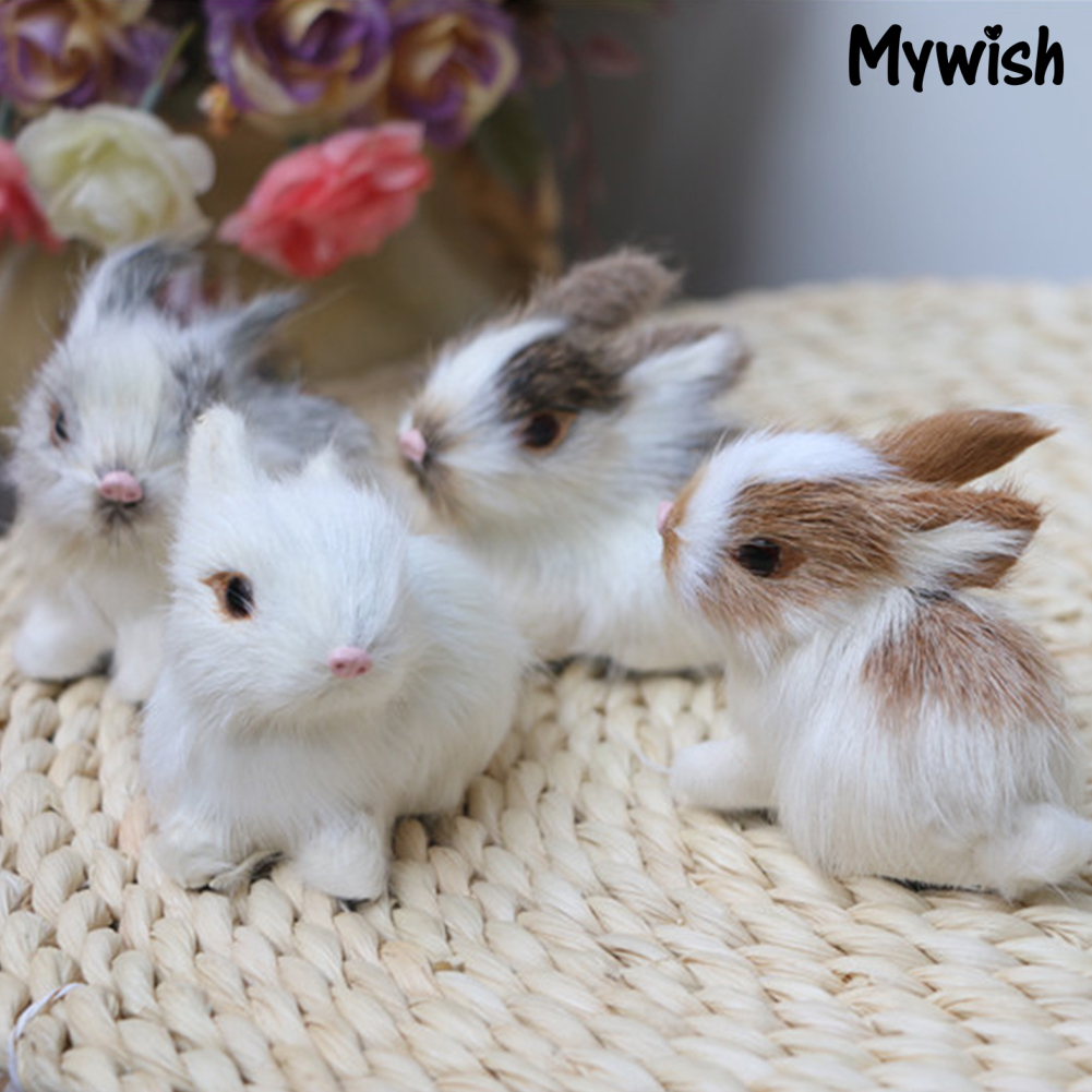 MYWISH Lovely Simulation Animal Doll Rabbit Plush Sleeping Stuffed Toy Kids Gift Decor