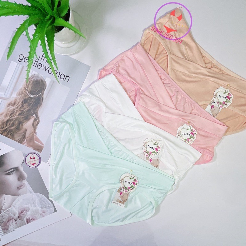 Quần lót cotton cạp chéo cho bà bầu&lt;70kg chất vải dày dặn