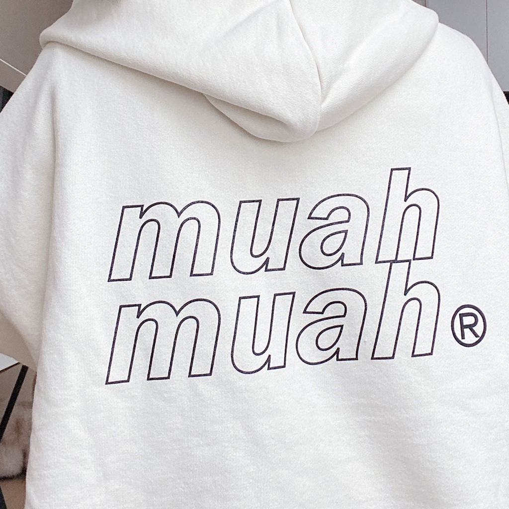 [Muahmuah] Áo hoodie logo Oversize (5 màu)