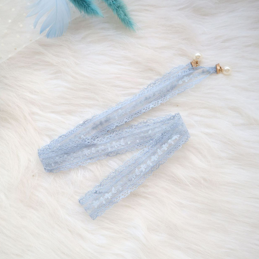 Vòng Cổ Choker Ren Đính Ngọc Trai Nhân Tạo Thời Trang