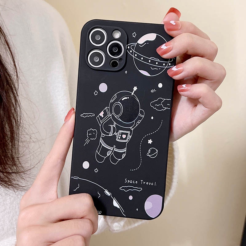 Ốp Điện Thoại Silicon Mềm Hình Phi Hành Gia Cho iPhone 13 Pro Max 12 11 Pro Max Mini X XR XS Max 8 7 6 6s Plus