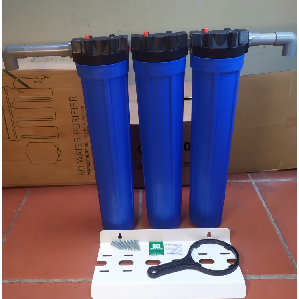 Cốc Lọc Nước Đầu Nguồn 20 inch Full 3 Cấp Lọc PP - UDF - CTO Công Suất Cưc Lớn - Lắp Đặt Hoàn Chỉnh 100%