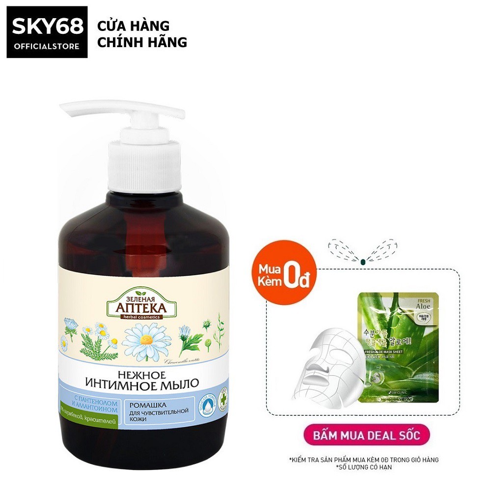 Dung Dịch Vệ Sinh Phụ Nữ Giúp Cân Bằng Độ pH Vùng Kín Zelenaya Apteka Hoa Cúc 370ml