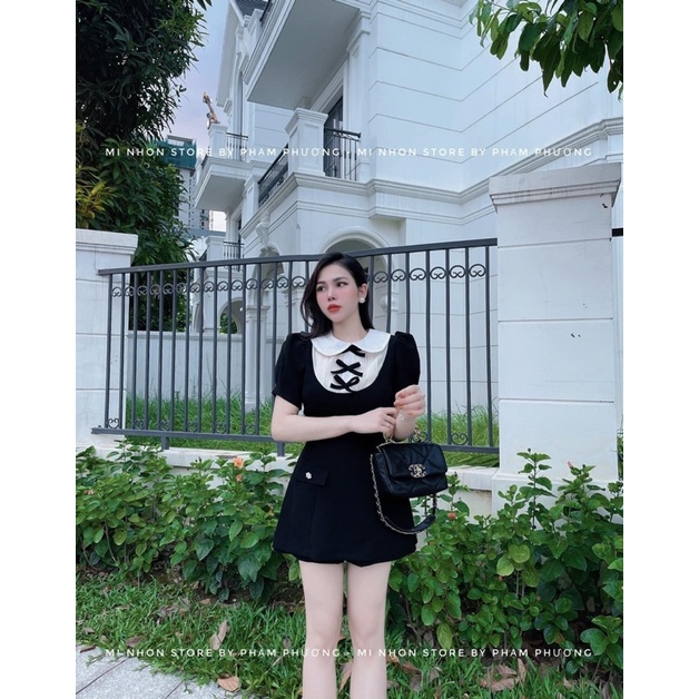 [ 𝐅𝐑𝐄𝐄 𝐒𝐇𝐈𝐏 ]  SÉT SƠ MI CỔ BÈO NƠ MIX C QUẦN ĐÙI  CÚC GIẢ VÁY HÀNG L1 Ạ