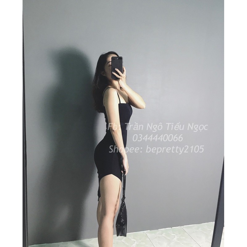 Đầm body 2 dây dài xẻ tà | BigBuy360 - bigbuy360.vn