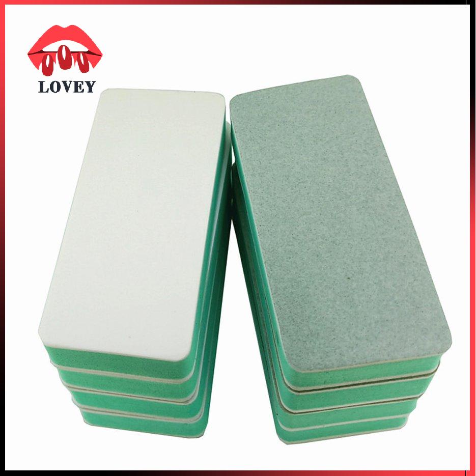 [Hàng mới về] Khối dũa đánh bóng móng tay hai mặt lục và trắng đa năng