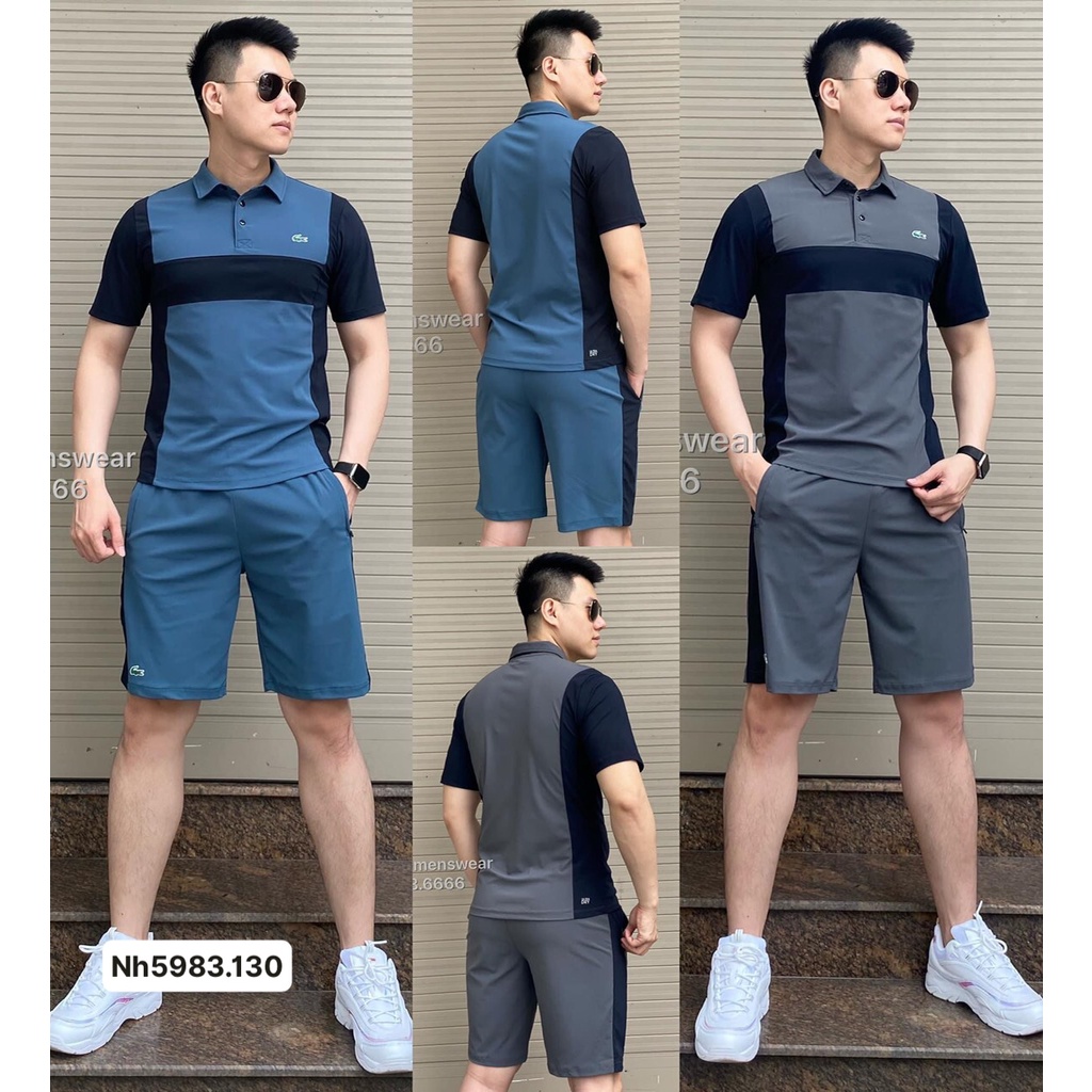 Bộ thể thao nam mùa hè Virgomen vải cá sấu cao cấp,bộ hè đẹp dành cho nam (ảnh thật)