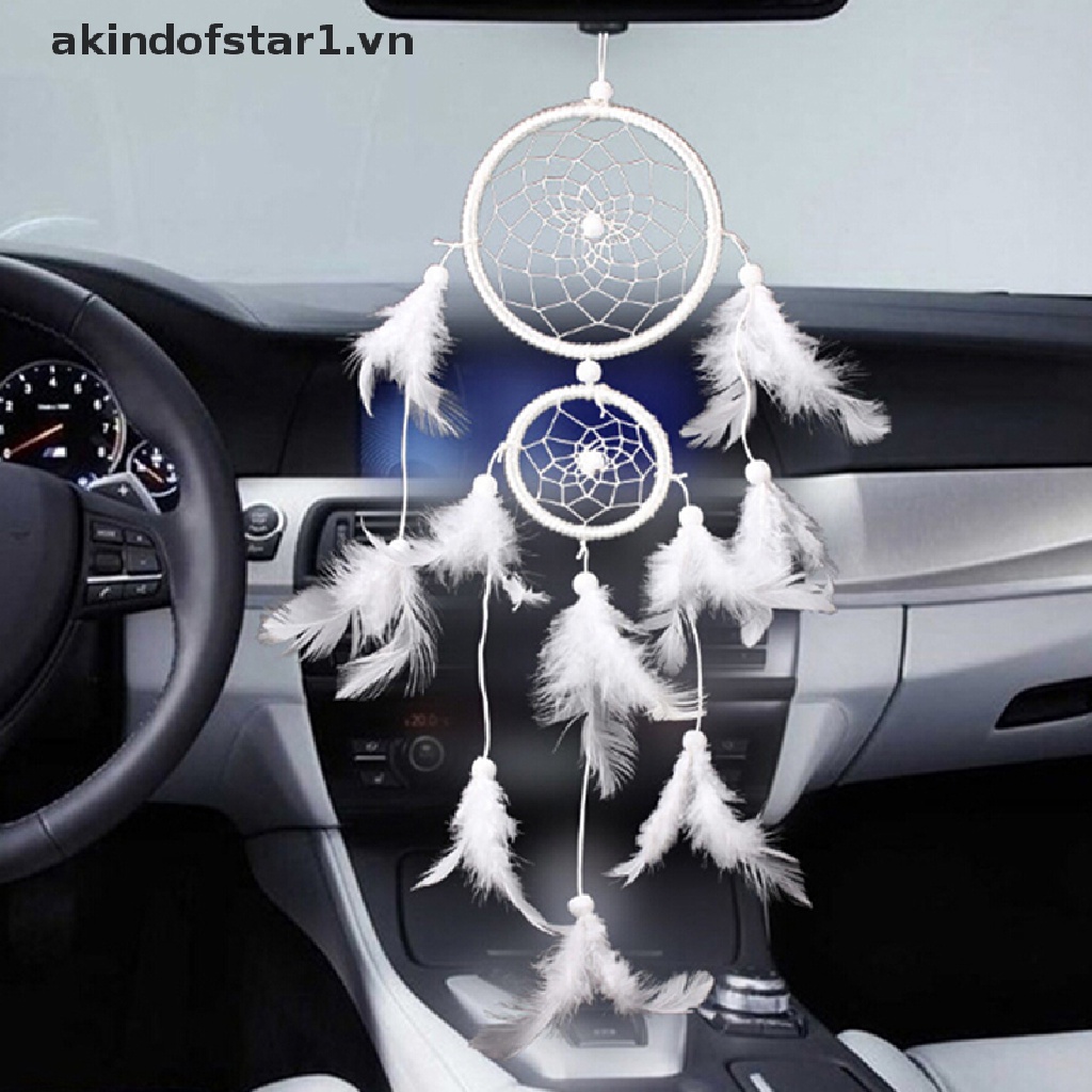 Dreamcatcher Đính Lông Vũ Treo Tường Trang Trí Nội Thất