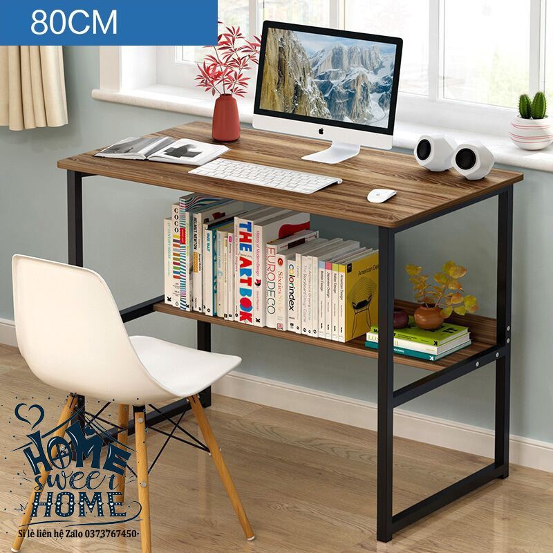 Bàn để máy tính có kệ sách 80cm
