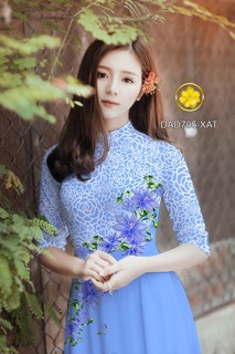 Vải Áo Dài Tằm Ý/ Lụa Nhật Hoa Chéo Eo