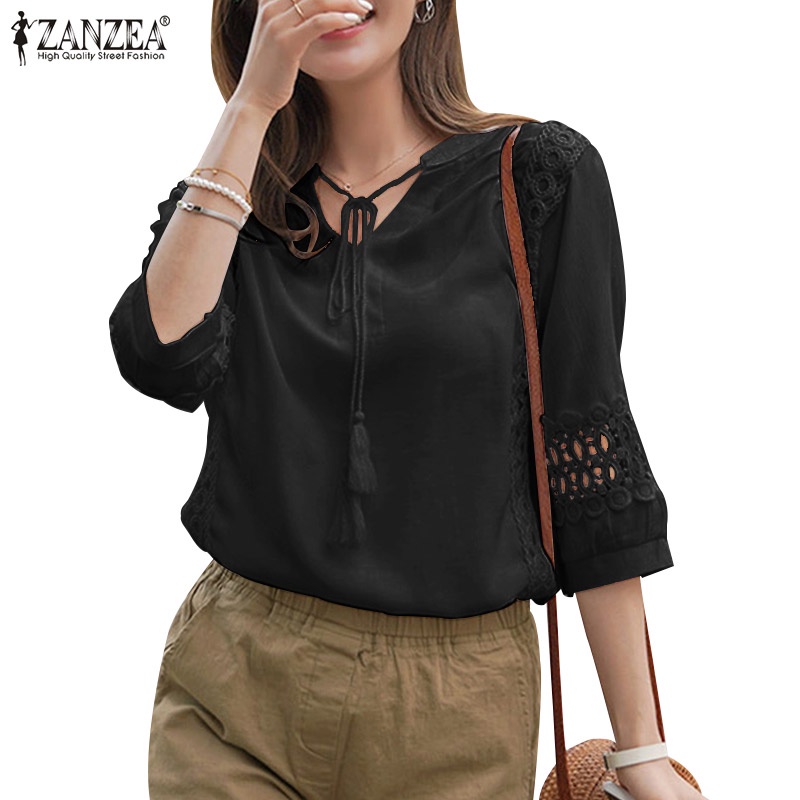 Zanzea Áo Nữ Tay 3 / 4 Cổ Chữ V Thời Trang Quyến Rũ