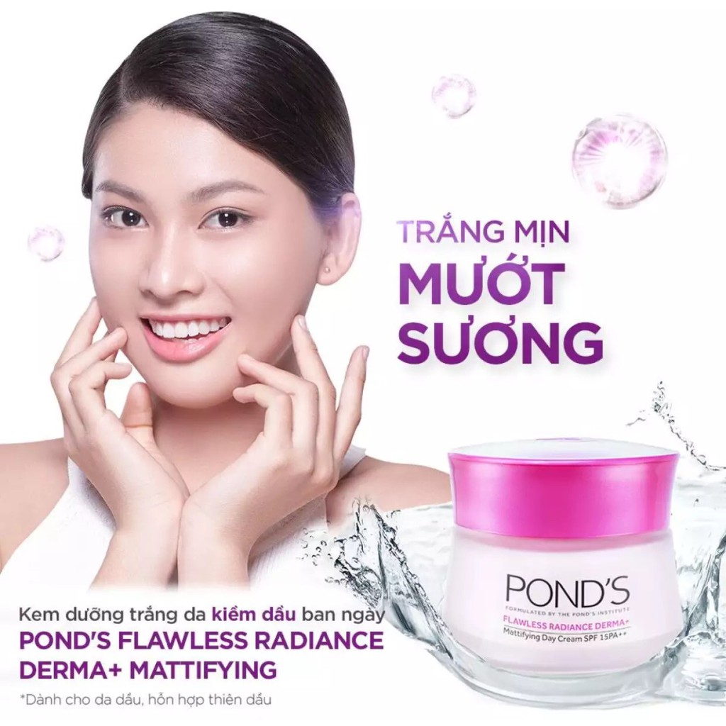 Kem Trắng Da Không Tì Vết Ban Ngày Pond's Flawless Radiance Derma 50g