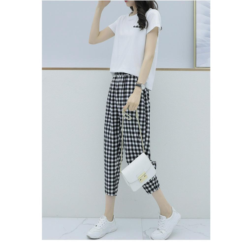 Quần baggy kẻ caro bigsize chất thô đũi, mặc mát mẻ QCR