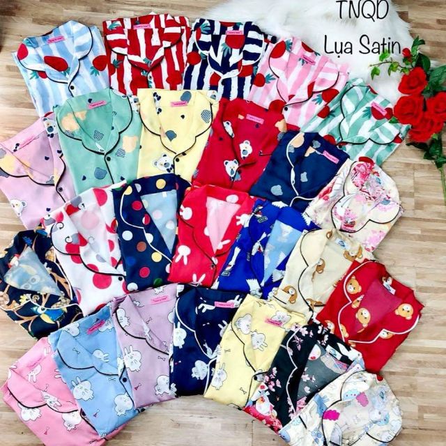 PYZAMA SATIN LỤA TAY NGẮN QUẦN DÀI