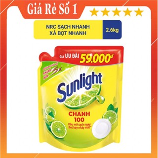 Nước rửa chén sunlight chanh túi 2.6kg