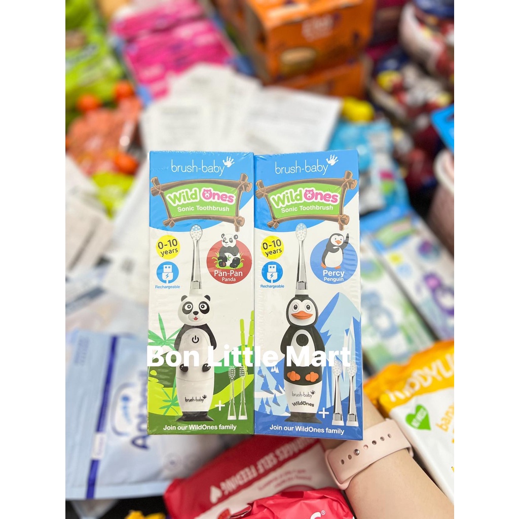 Set bàn chải Wild Ones BrushBaby tặng kèm đầu bàn chải thay thế cho bé 0-10Y