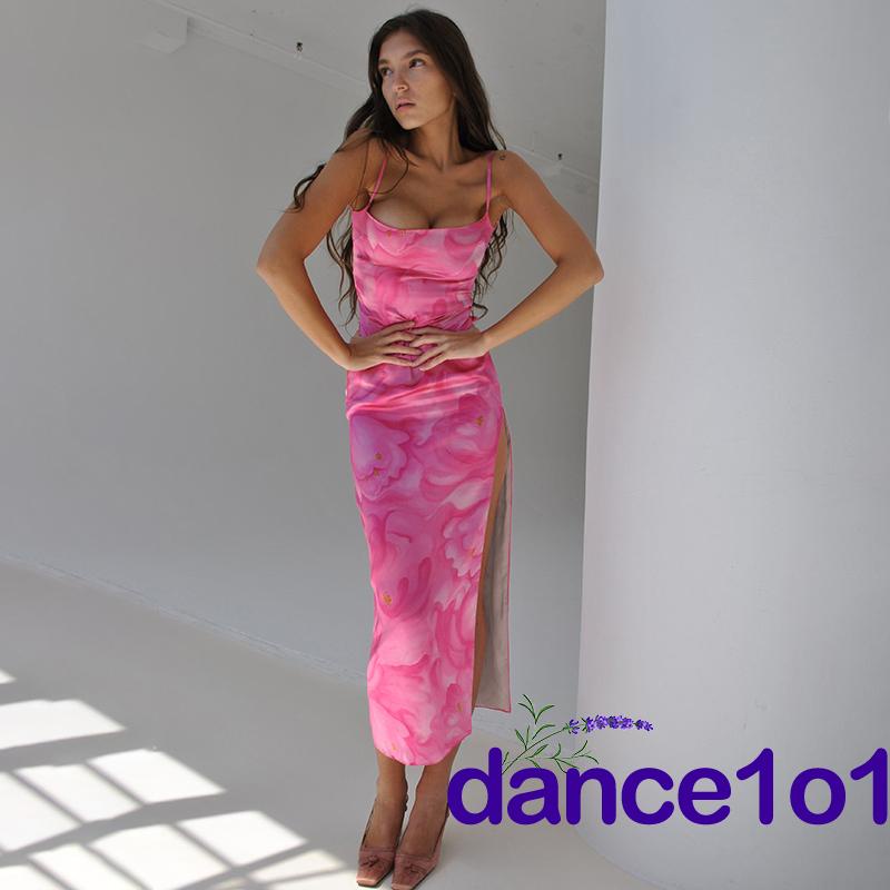 ✨Nk✨Đầm Ôm Không Tay Cổ Vuông Họa Tiết Màu Nhuộm Dành Cho Nữ