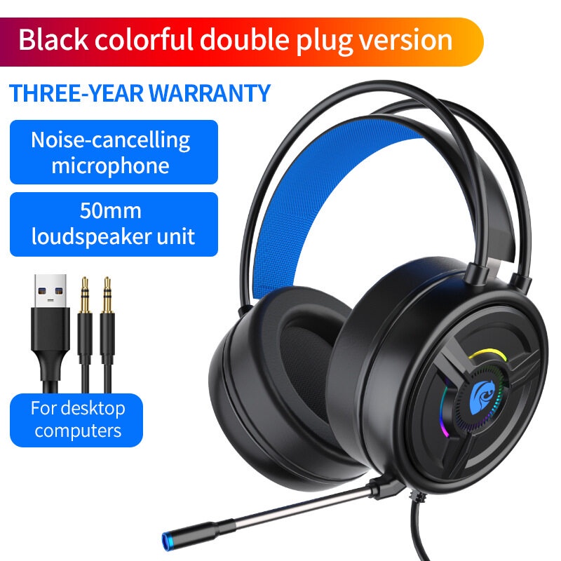 【Spot】Local Delivery High-quality Cute Cat Ears Eat Chicken Head-mounted Wired Gaming Desktop Laptop Headset Built-in Mi
