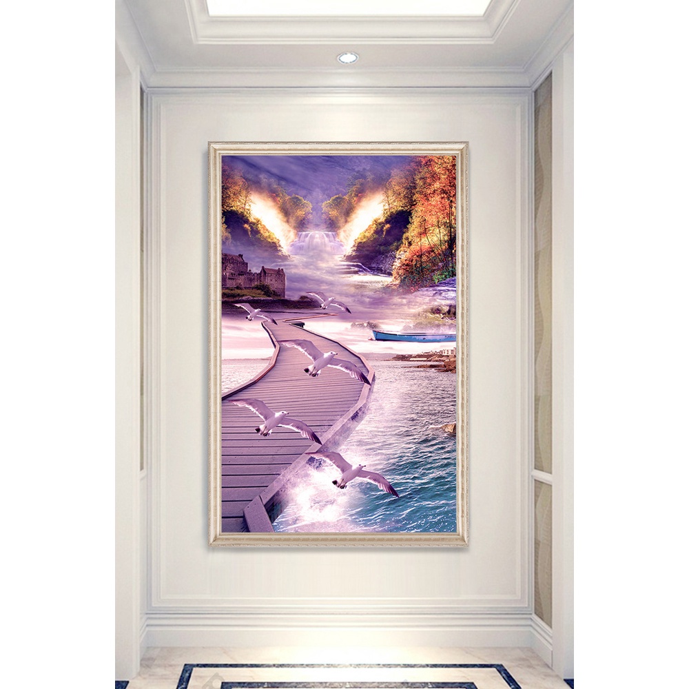 In hình ép gỗ Laminate TRANH HÀNH LANG TRUNG QUỐC - Mẫu 133 (50x75, 60x90, 70x110). In ảnh theo yêu cầu