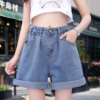 Quần short denim lưng cao phong cách Hàn Quốc