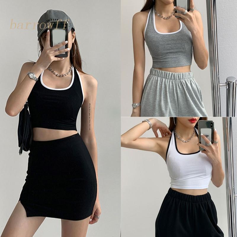 Áo Croptop Sát Nách Phong Cách Thể Thao Cho Nữ