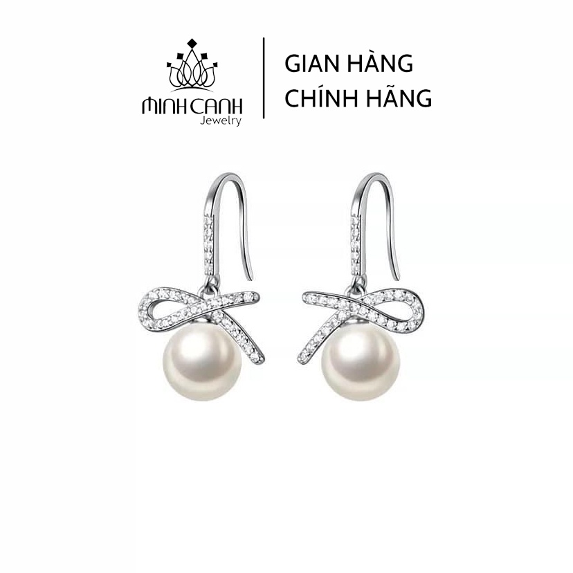 Bông Tai Bạc Thắt Nơ Ngọc Trai Nhân Tạo Minh Canh Jewelry