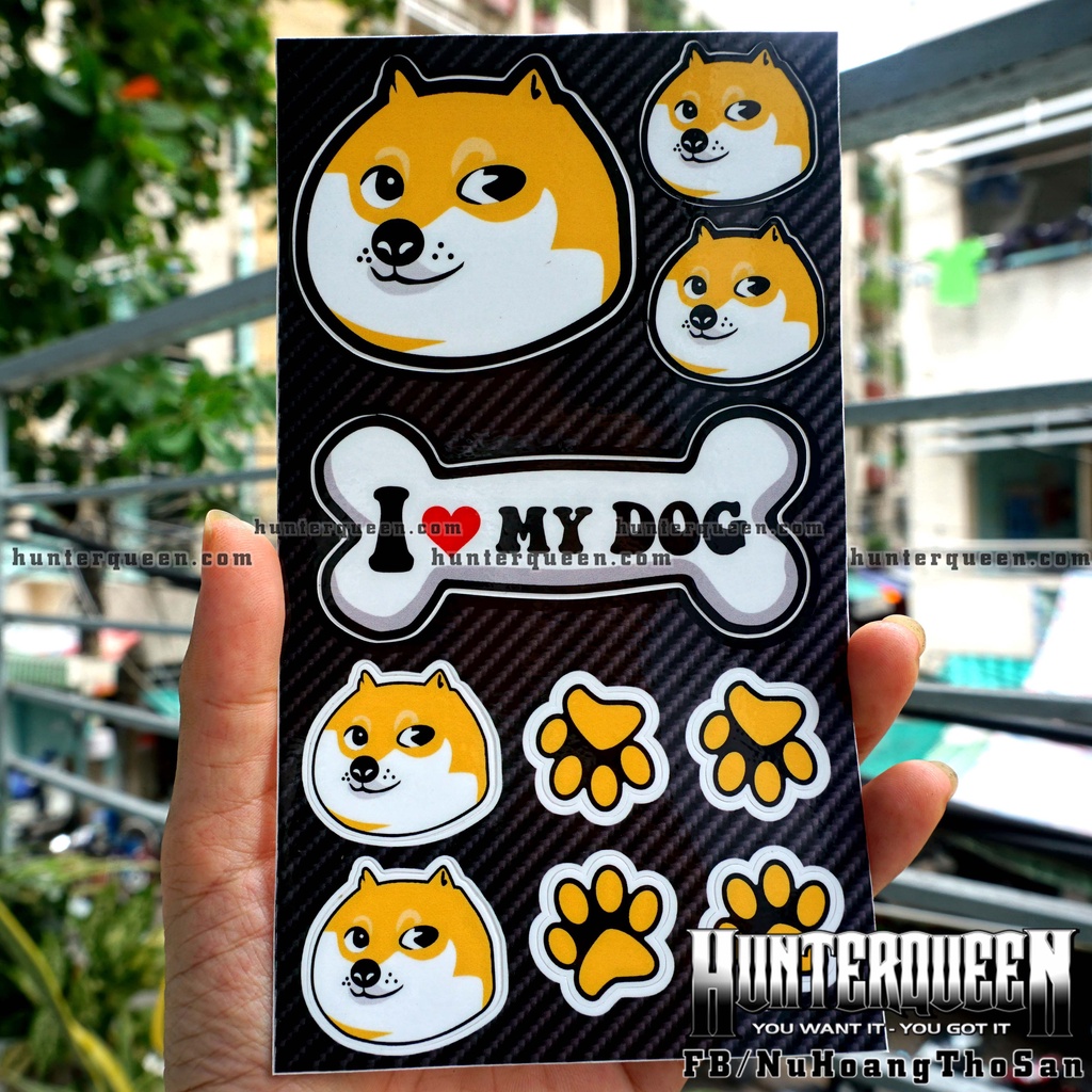 Sticker cute hình dán chó mèo Pikachu dễ thương. Dán điện thoại, laptop, tủ, nón bảo hiểm. Chống nước