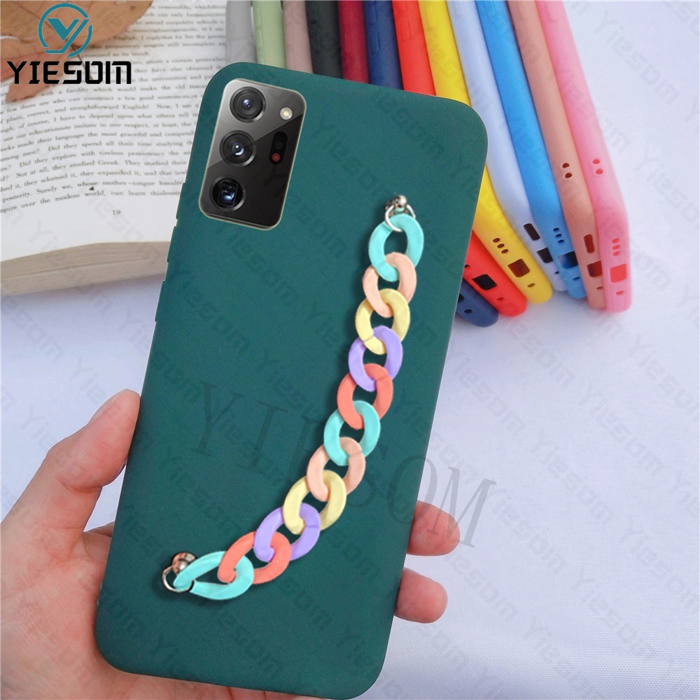 Ốp Điện Thoại TPU Màu Cầu Vồng Có Dây Đeo Tay Cho Samsung Galaxy Note 20 Ultra 10 Plus Note 10 Lite 9 8