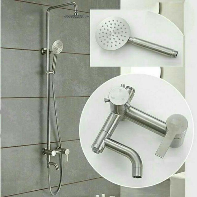 Sen Cây Tắm Đứng vuông nóng lạnh inox 304 cao cấp, củ sen nặng 2.5kg bảo hành 3 năm