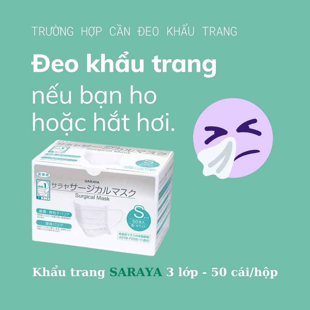 Khẩu trang Y Tế 3 lớp Nhật Bản - Saraya SP2 50 cái/hộp | BigBuy360 - bigbuy360.vn