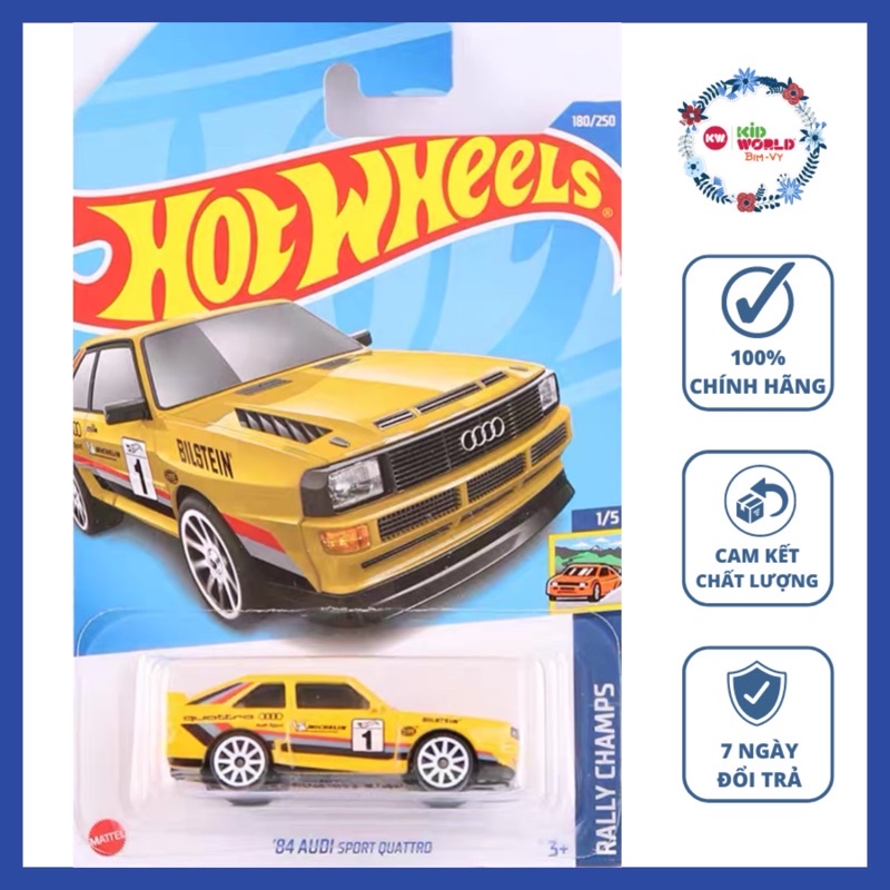 Xe mô hình Hot Wheels basic '84 Audi Sport Quattro HCV29.