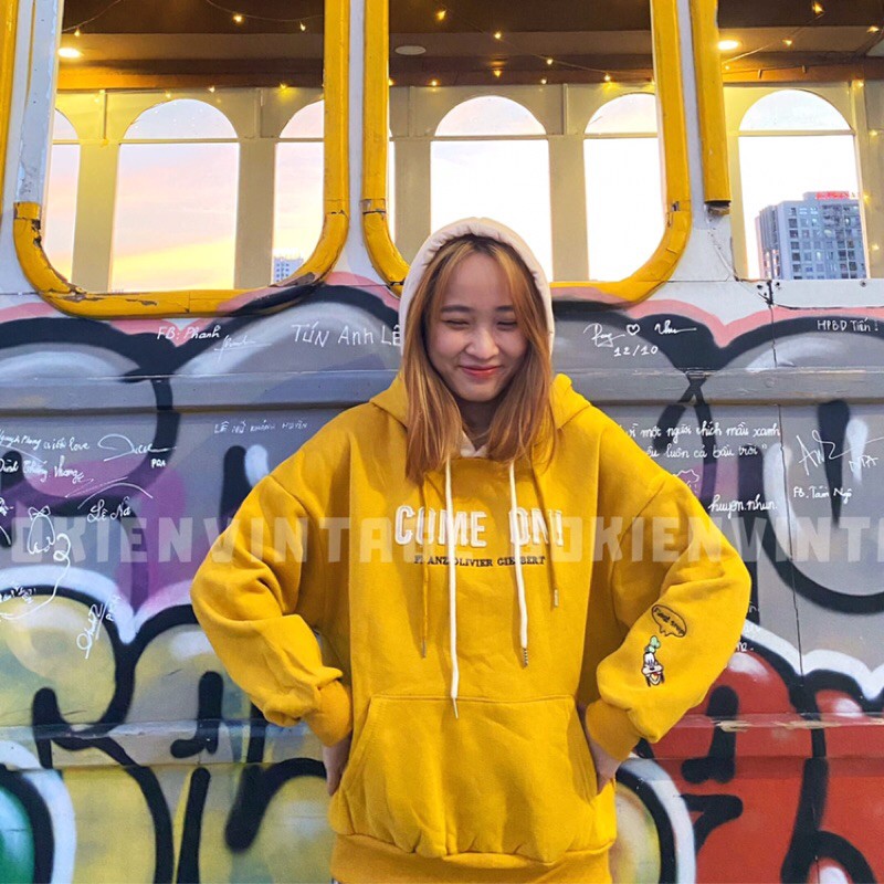 áo Hoodie Hàn Quốc 2 mũ vải không bai xù