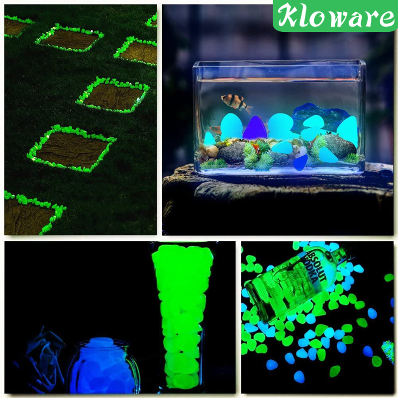 [KLOWARE]Colorful Glow in the Dark luminous Pebbles Fish Tank Aquarium Stones Garden