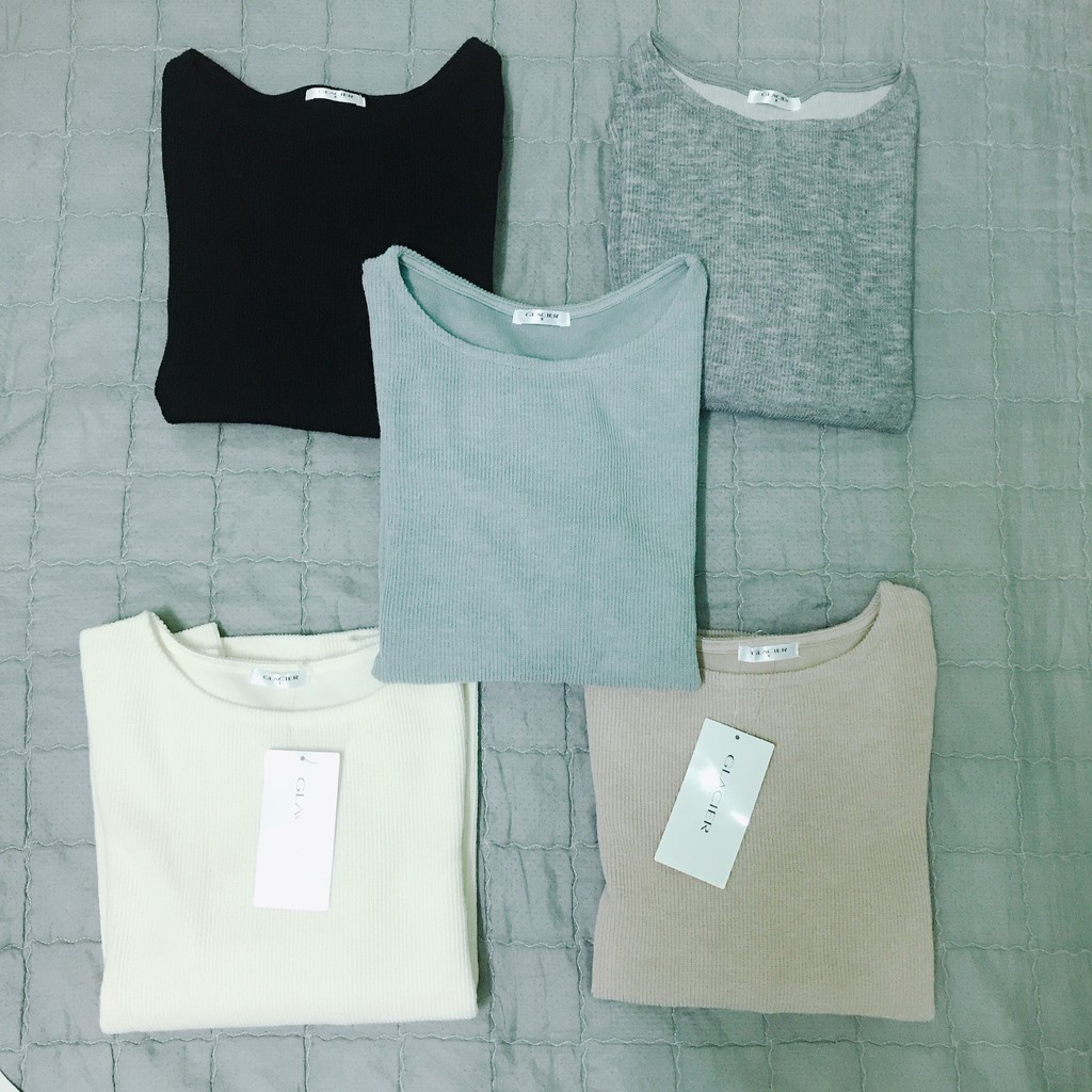 Áo thun tay dài nữ xuất Nhật thun gân cao cấp Glacier VNXK | BigBuy360 - bigbuy360.vn