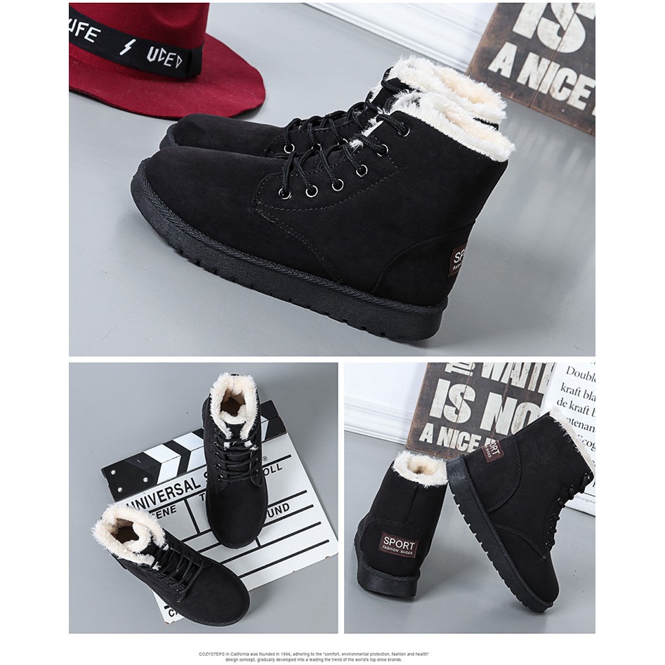 Giày Nữ Cao Cổ Lót Lông Hàng Quảng Châu Cao Cấp Chất Đẹp | BigBuy360 - bigbuy360.vn