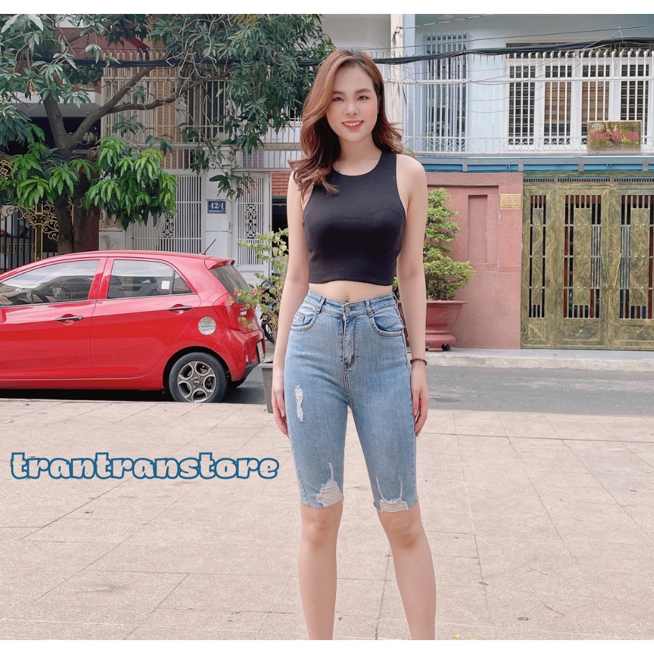 quần jean ngố lửng nữ rách lai cực chất siêu tôn dáng | BigBuy360 - bigbuy360.vn