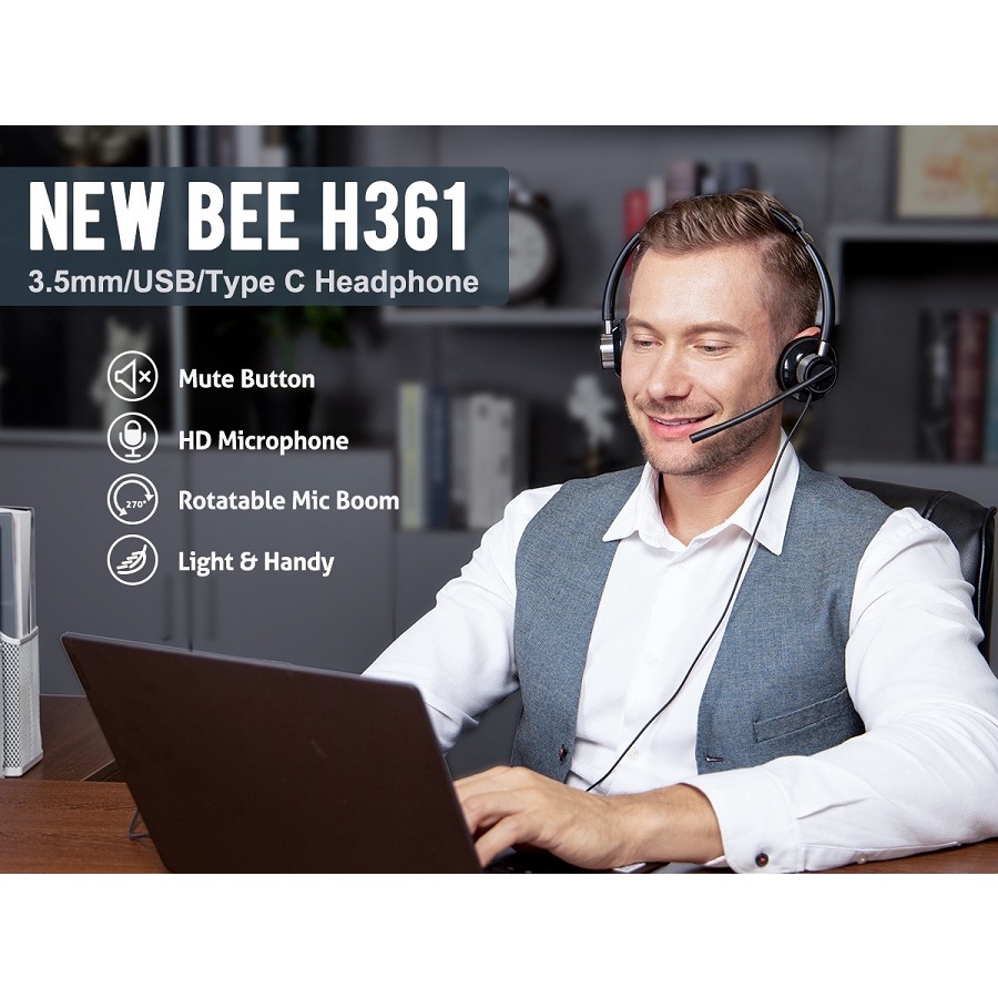 Tai nghe New Bee H361 (Cổng USB và 3.5mm - Chính hãng phân phối