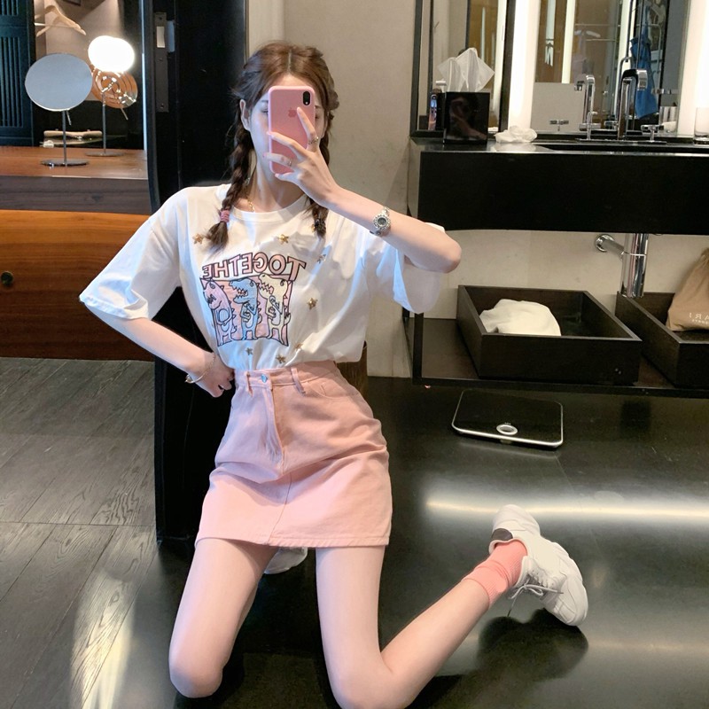 Chân váy jean chữ a Emilyshop