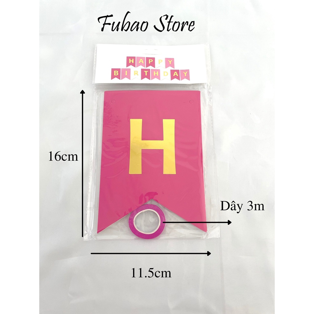 [RẺ VÔ ĐỊCH] [GIẢM GIÁ SHOCK] Dây chữ happy birthday, dây treo, dây cờ trang trí sinh nhật Fubao Store