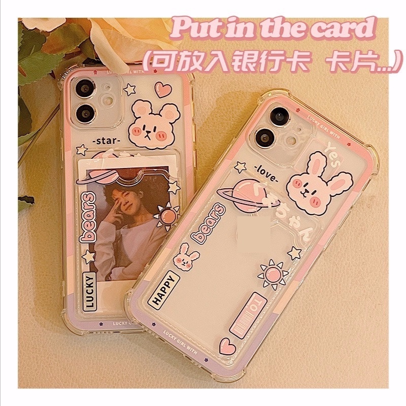 Ốp điện thoại họa tiết thỏ hoạt hình dành cho Iphone 13 ProMax 11 12 Mini XS I8 I7Plus