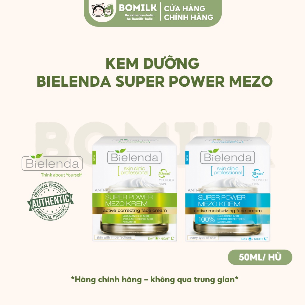 Kem dưỡng Bielenda Super Mezo Dưỡng ẩm/ Mờ thâm sáng da
