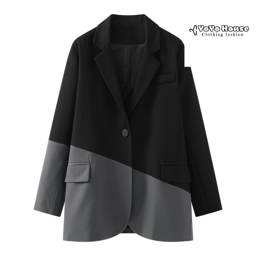 Áo Blazer phối hai màu độc đáo , cá tính , hot trend 2022
