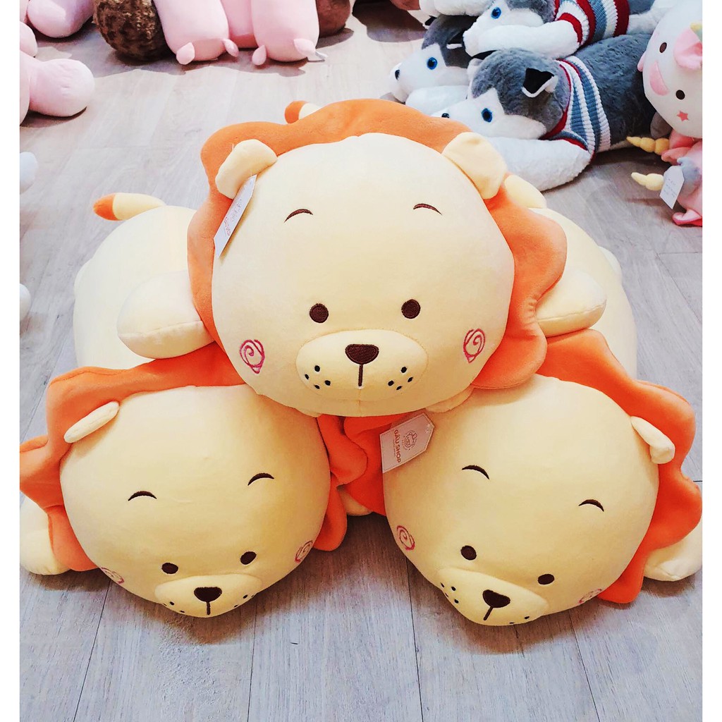 THÚ BÔNG SƯ TỬ NẰM SIÊU MỀM SIÊU CƯNG  GỐI ÔM SƯ TỬ DỄ THƯƠNG ĐÁNG YÊU CHẤT VẢI MIMNISO MỀM MỊN, AN TOÀN