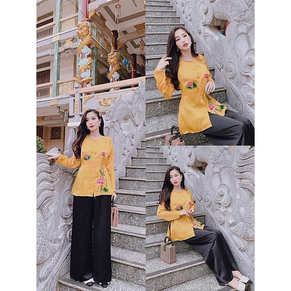 ÁO BÀ BA THÊU HOA SEN