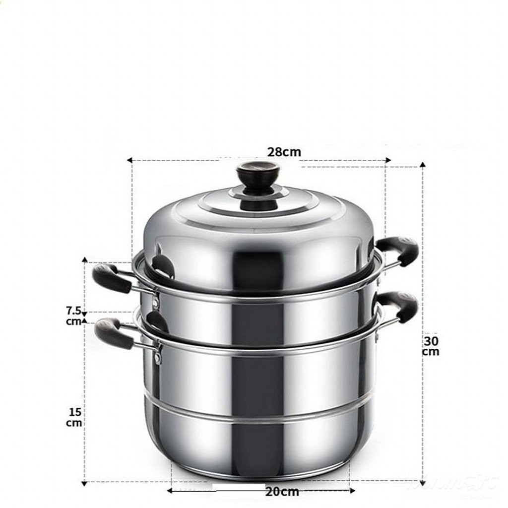 Xửng Hấp Nồi Hấp 3 Tầng inox 304 Sử Dụng Cho Mọi Loại Bếp Phụ Kiện Nhà Bếp Bàn ăn Gia Đình Nhà Hàng