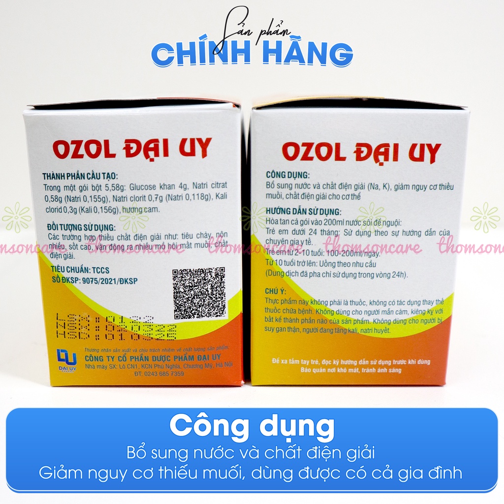 Bù nước và điện giải vị cam Oresol hộp 40 gói bột đaiuy, bổ sung muối glucose, kali, dùng khi sốt, chơi thể thao
