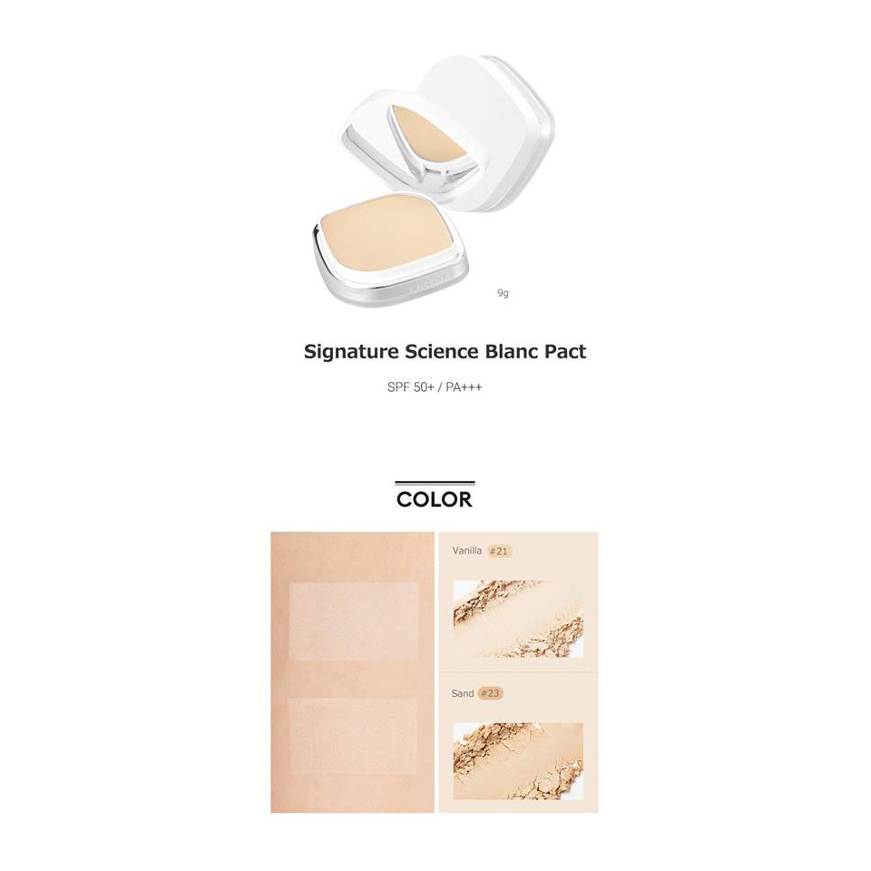 Phấn nén Missha Signature Science Blanc Pact SPF 50+/PA+++ | BigBuy360 - bigbuy360.vn