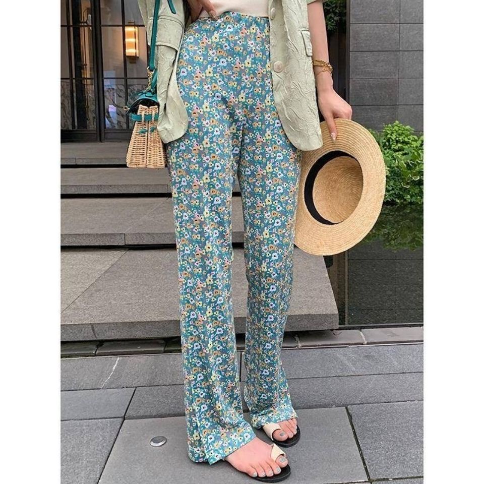 [Bộ Trang Phục Dạo Phố] Quần Dài Ống Loe Ôm Dáng Co Giãn In Hình Trái Tim Màu Hồng