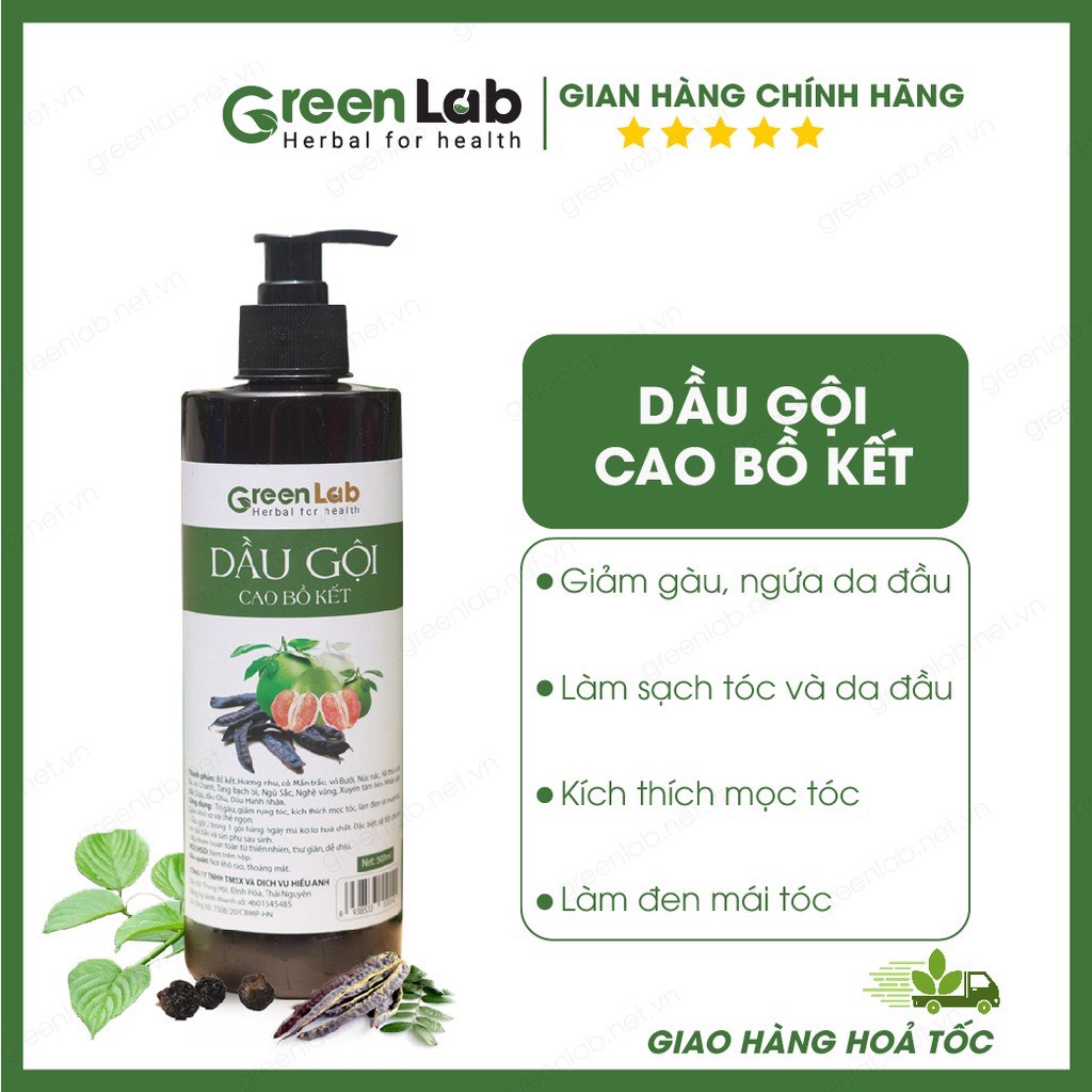 Dầu gội Cao bồ kết Green Lab